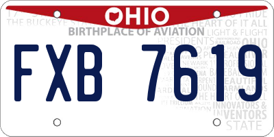 OH license plate FXB7619