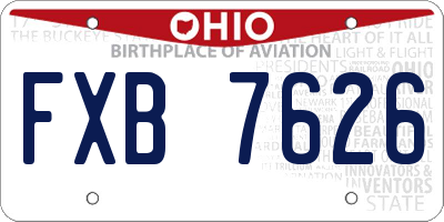 OH license plate FXB7626
