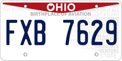 OH license plate FXB7629