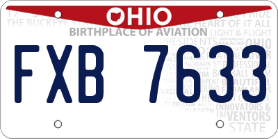 OH license plate FXB7633