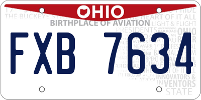OH license plate FXB7634