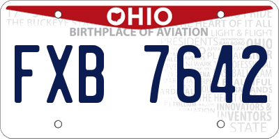 OH license plate FXB7642