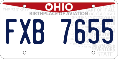 OH license plate FXB7655