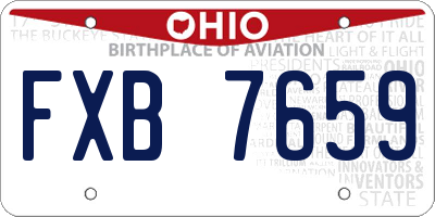 OH license plate FXB7659