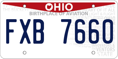 OH license plate FXB7660