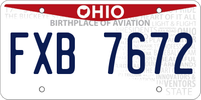 OH license plate FXB7672