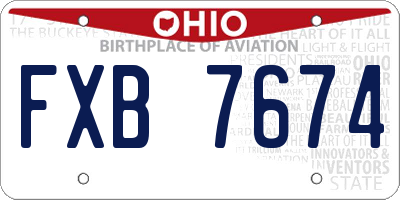 OH license plate FXB7674