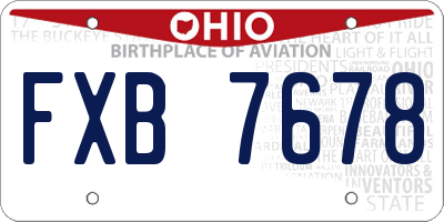 OH license plate FXB7678
