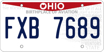 OH license plate FXB7689