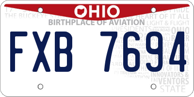OH license plate FXB7694