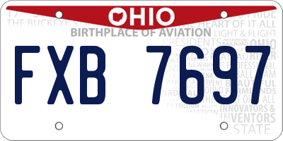 OH license plate FXB7697