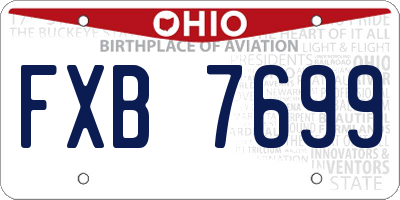 OH license plate FXB7699