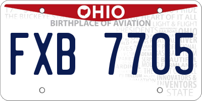 OH license plate FXB7705