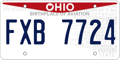 OH license plate FXB7724