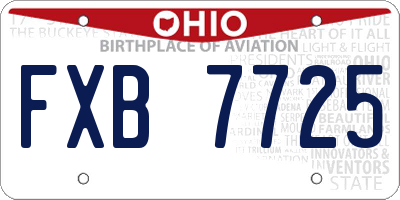 OH license plate FXB7725