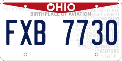 OH license plate FXB7730