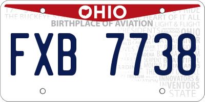 OH license plate FXB7738