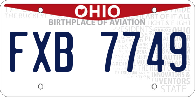 OH license plate FXB7749