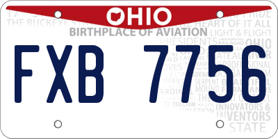 OH license plate FXB7756