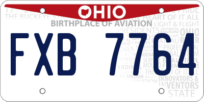 OH license plate FXB7764