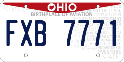 OH license plate FXB7771