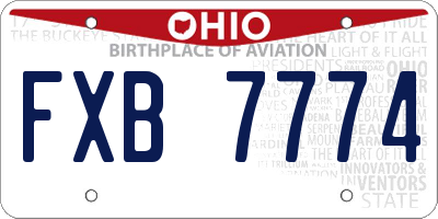 OH license plate FXB7774