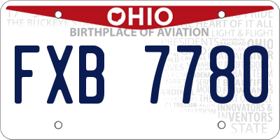 OH license plate FXB7780