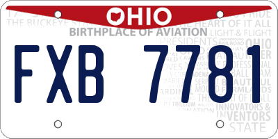 OH license plate FXB7781