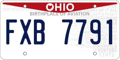 OH license plate FXB7791