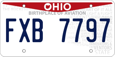 OH license plate FXB7797