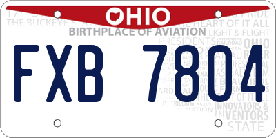 OH license plate FXB7804