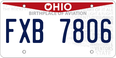 OH license plate FXB7806