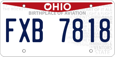 OH license plate FXB7818