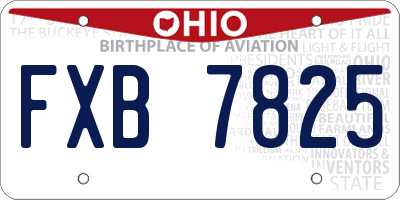OH license plate FXB7825