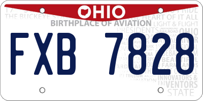 OH license plate FXB7828