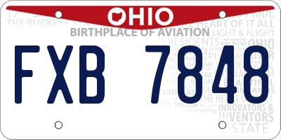 OH license plate FXB7848