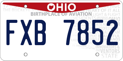 OH license plate FXB7852
