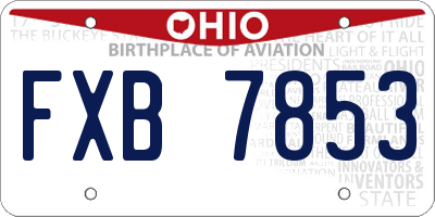 OH license plate FXB7853