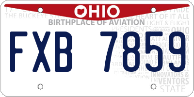 OH license plate FXB7859