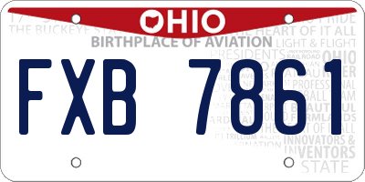 OH license plate FXB7861