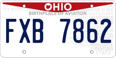 OH license plate FXB7862