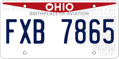OH license plate FXB7865