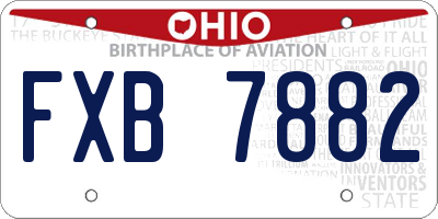OH license plate FXB7882