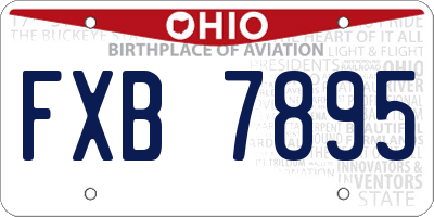 OH license plate FXB7895