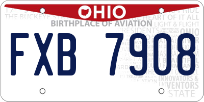 OH license plate FXB7908