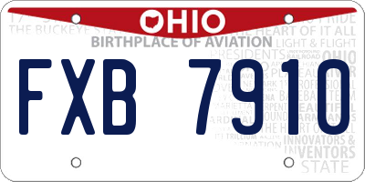OH license plate FXB7910