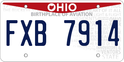 OH license plate FXB7914