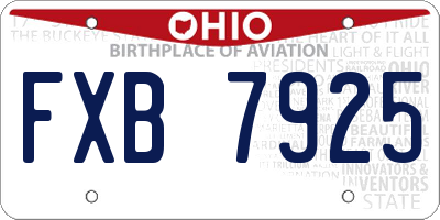 OH license plate FXB7925
