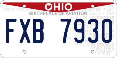 OH license plate FXB7930
