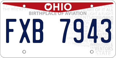 OH license plate FXB7943